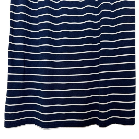 NWT St. John's Bay Blue White Stripe Knit Midi Skirt Drawstring Side Slits Sz L - Picture 6 of 11